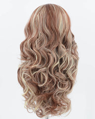 Blonde Strunk Stripe Brown Long Wavy Synthetic Lace Front Wig WW718