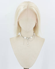 White Blonde Short Human Hair Wig HT037