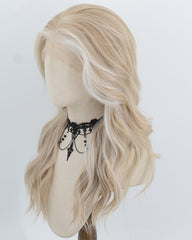 Blonde White Highlights Synthetic Lace Front Wig WW1074