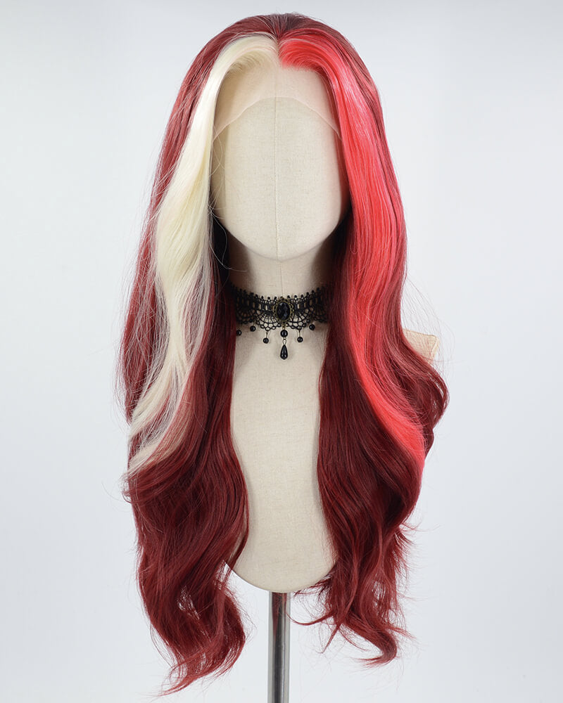 Blonde White Synthetic Lace Front Wig WW696