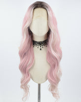 Ombre Pink Wavy Synthetic Lace Front Wig WW687