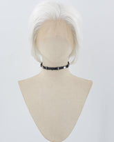 White Short Synthetic Lace Front Men's Wig MW005