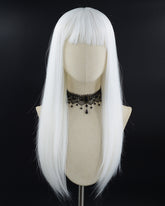 Long Straight White Synthetic Wig HW273