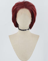 Wine Red Short Synthetic Lace Front Wig MW017
