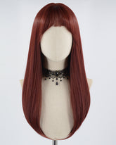 Dark Red Straight Synthetic Wig HW349