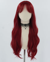 Wine Red Wavy Synthetic Wig HW608