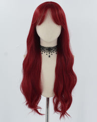 Wine Red Wavy Synthetic Wig HW608