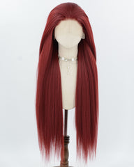 Wine Red Yaki Synthetic Lace Front Wig WW1051