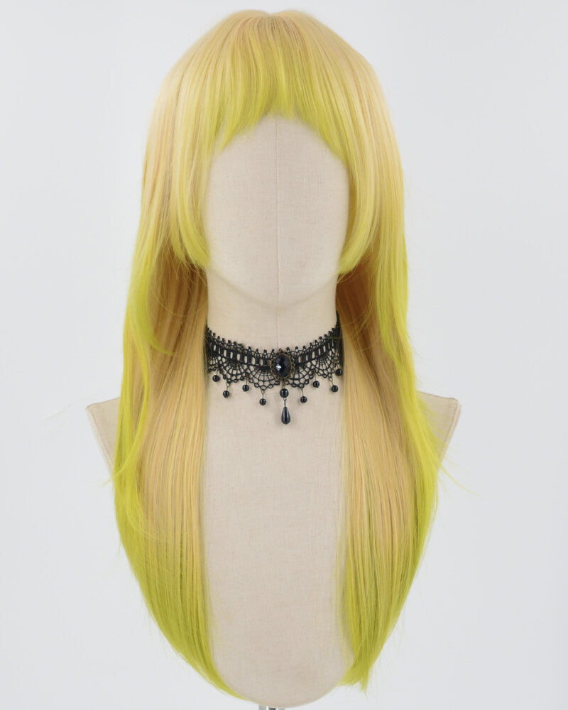 Yellow Ombre Green Synthetic Wig HW540