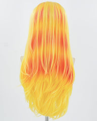 Yellow Ombre Orange Synthetic Lace Front Wig WW774