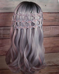 Mixed Purple Synthetic Lace Front Wig WW066