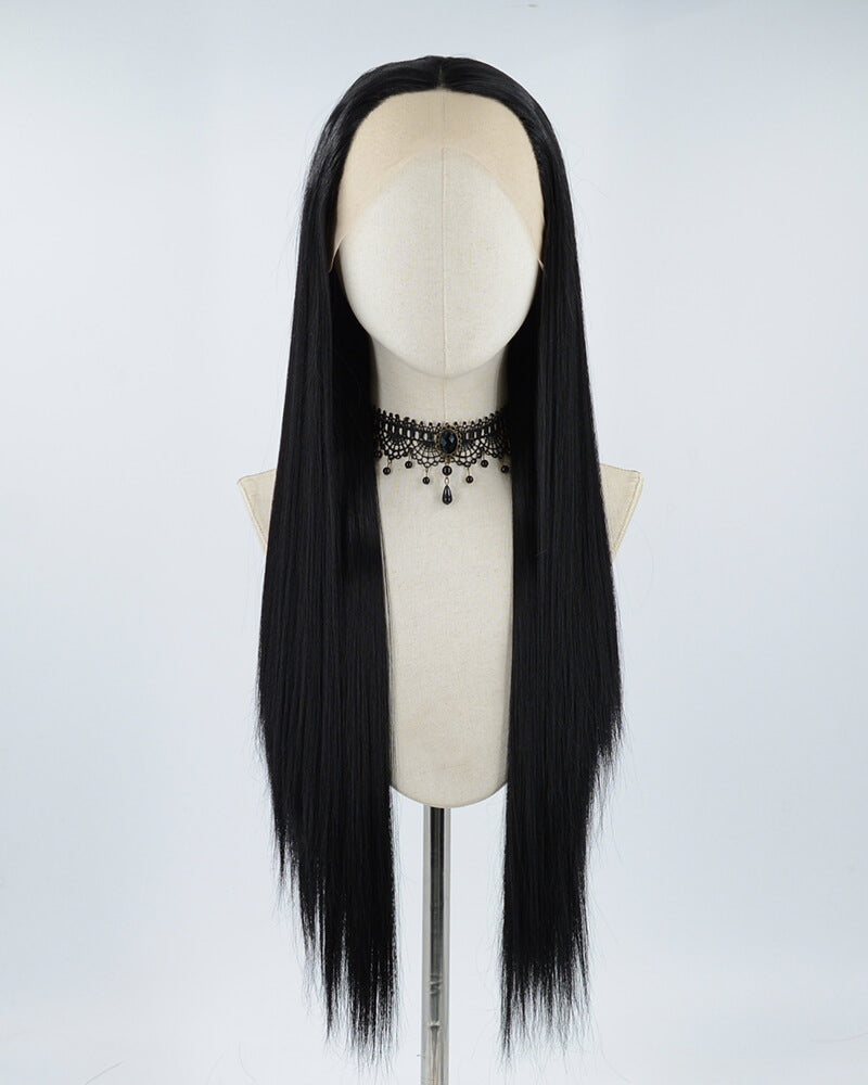 Black Straight Long Synthetic Lace Front Wig WW263