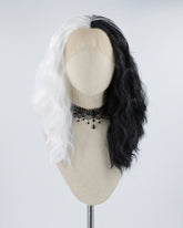 Half Black Half White Synthetic Lace Front Wig WW331