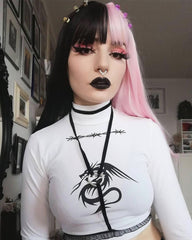 Half Pink Half Black Hard Front Wig HW014