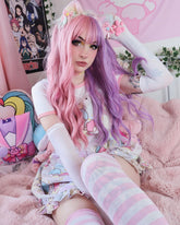 Purple Pink Synthetic Wig HW173