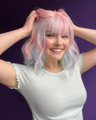 Short Rainbow Hard Front Wig HW003