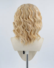 Brown Short Curly Tinsel Synthetic Lace Front Wig WW409