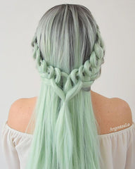 Ombre Green Synthetic Lace Front Wig WT036