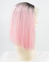 Short Pink Synthetic Lace Front Wig WT083