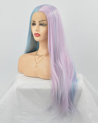 Mermaid Half Blue Half Purple Synthetic Lace Front Wig WT091