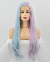 Mermaid Half Blue Half Purple Synthetic Lace Front Wig WT091