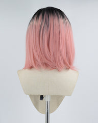 Short Ombre Pink Synthetic Lace Front Wig WW240