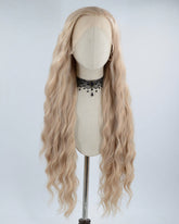 Long Brown Curly Synthetic Lace Front Wig