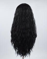 White Skunk Stripe Black Synthetic Lace Front Wig WW500