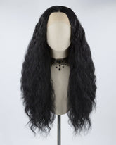 Long Black Curly Synthetic Lace Front Wig WW348