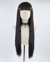 Synthetic Black Lace Front Wig With Bangs WT046