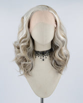 Grey Streaked Brown Synthetic Lace Front Wig WW465