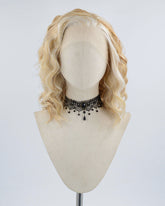 Brown Short Curly Tinsel Synthetic Lace Front Wig WW409