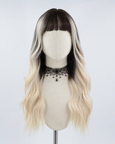 Blonde Streaked Brown Synthetic Wig HW226