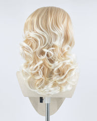 Blonde Ombre White Wavy Synthetic Lace Front Wig WW358