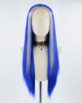 Blue Streaked Synthetic Lace Front Wig WW325