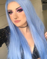 Long Blue Synthetic Lace Front Wig WW065