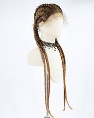Brown Braided Synthetic Lace Front Wig WT206