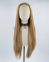 Brown Blonde Streaked Synthetic Lace Front Wig WW427