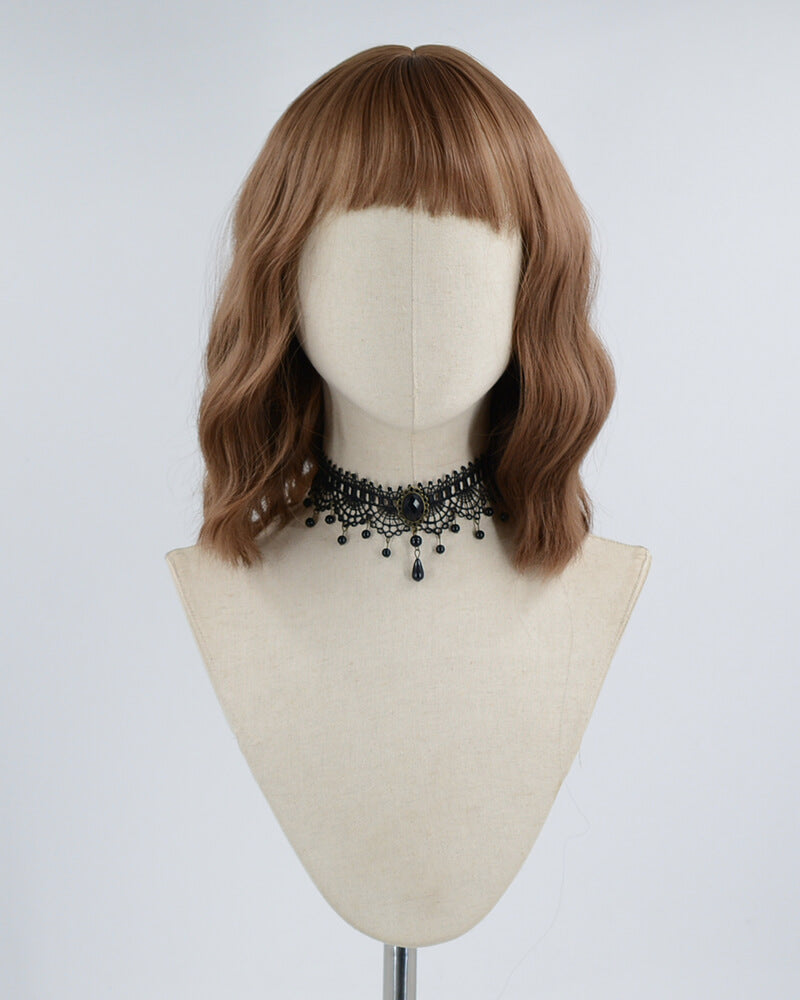 Brown Short Curly Synthetic Wig HW180