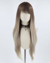 Brown Ombre Grey Synthetic Wig HW147