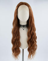 Long Brown Curly Synthetic Lace Front Wig WW387