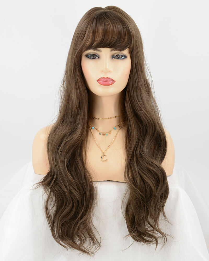 Brown Wavy Synthetic Wig HW077