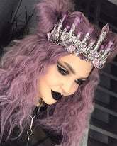 Purple Curly Short Synthetic Lace Front Wigs Bob Hairstyle WT013