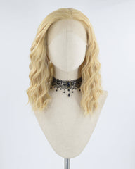 Curly Short Blonde Brown Synthetic Lace Front Wig WW345