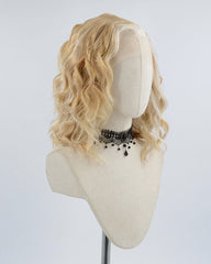Brown Short Curly Tinsel Synthetic Lace Front Wig WW409