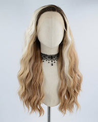 Ombre Brown Blonde Synthetic Lace Front Wig WW422