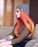 Mixed Orange Synthetic Lace Front Wig WW012