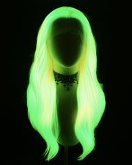 Mixed Color Green Yellow Pink Synthetic Lace Front Wig WW459