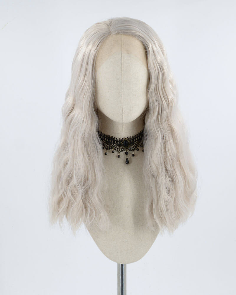 Grey Curly Synthetic Lace Front Wig WW343