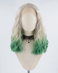 Grey Ombre Green Synthetic Lace Front Wig WW191